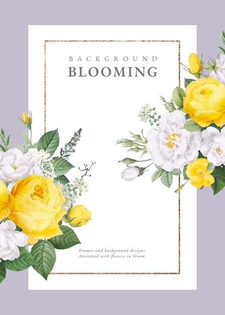 Free vector floral design wedding invitation