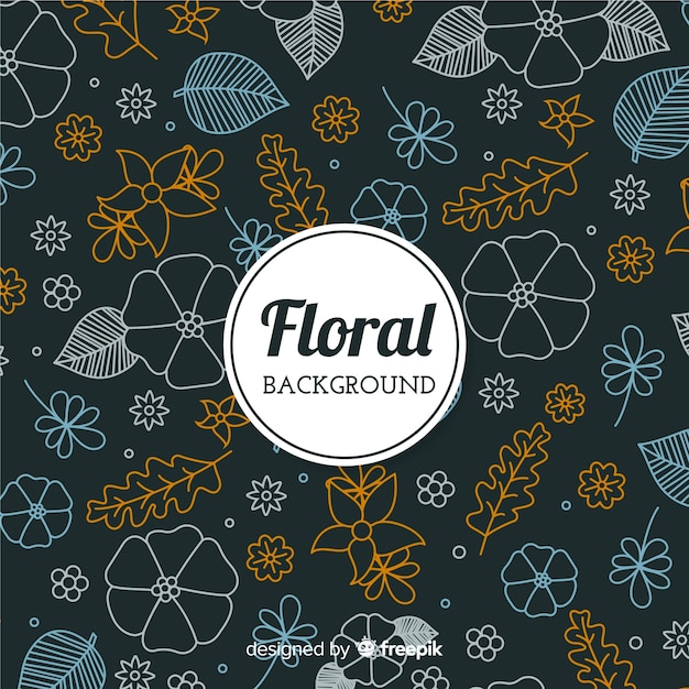 Floral doodle background