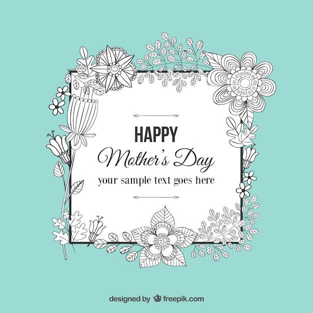 Free vector floral doodle mothers day greeting