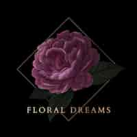 Free vector floral dreams badge