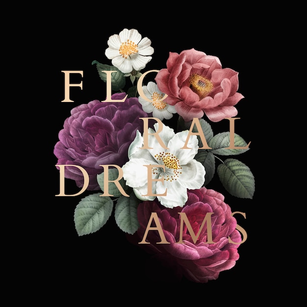 Free vector floral dreams badge