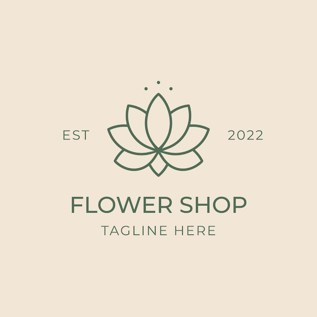 Free vector floral duotone flower shop logo logo