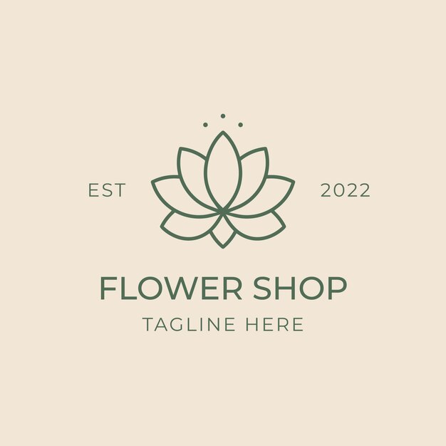 Логотип цветочного магазина цветочного дуотона