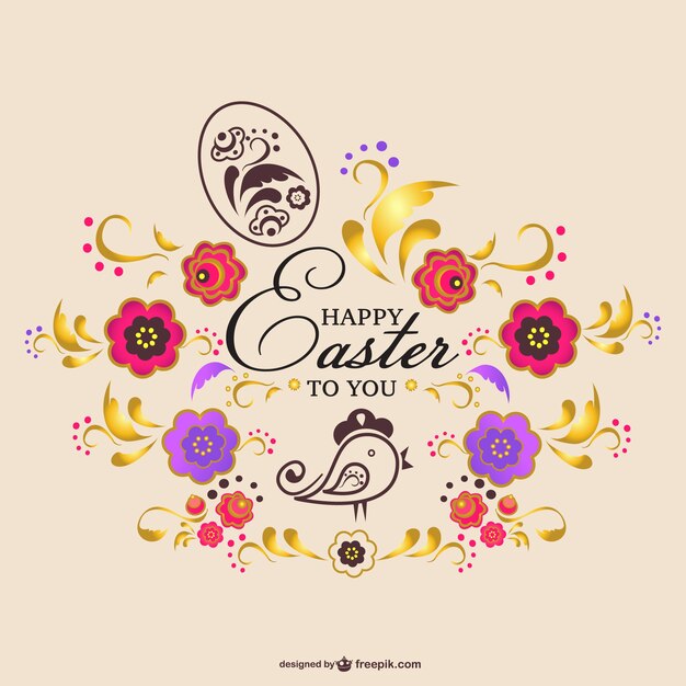 Free vector floral easter card