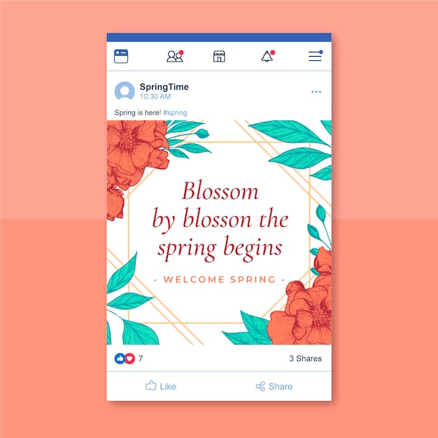 Floral elegant spring facebook post