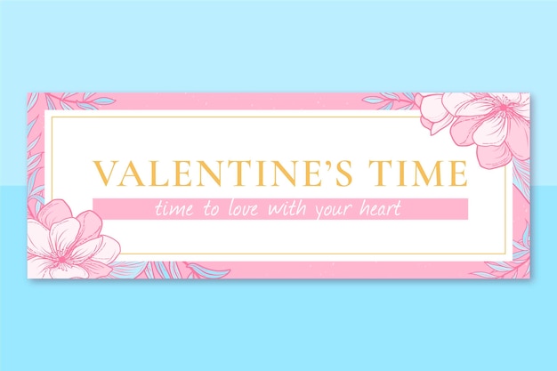 Floral elegant valentine's day facebook cover