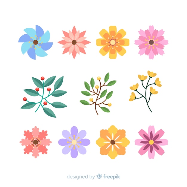 Free vector floral element collectio