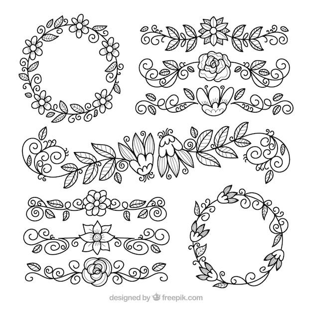 Free vector floral elements collection with different species