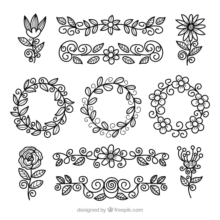 Free Vector floral elements collection with different species