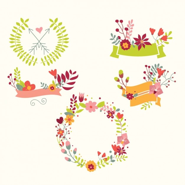 Free vector floral elements collection