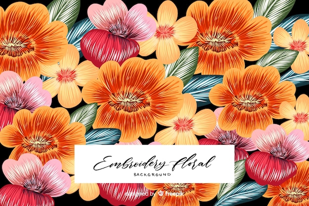 Free vector floral embroidery background
