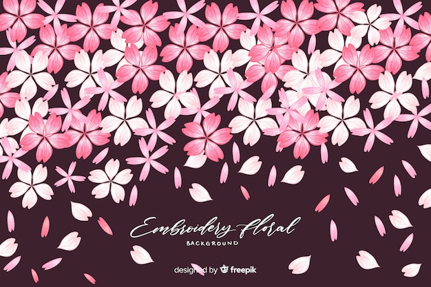 Free vector floral embroidery background