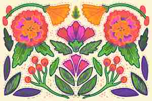 Free vector floral embroidery background