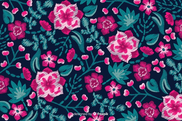 Floral embroidery background