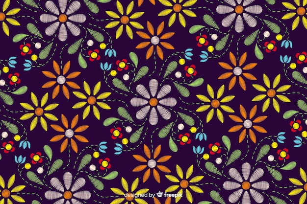 Floral embroidery background