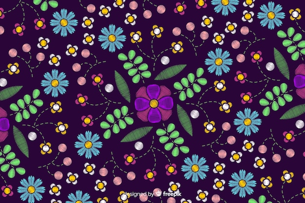 Floral embroidery background