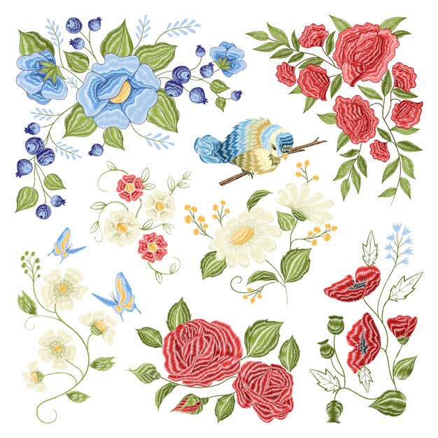 Floral Embroidery Colorful Pattern Pattern 