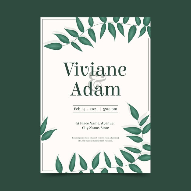 floral engagement invitation template