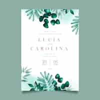 Free vector floral engagement invitation template