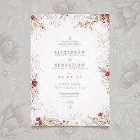 Floral engagement invitation template