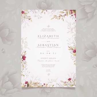 Floral engagement invitation template