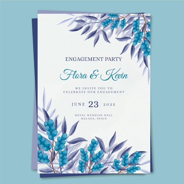 Free vector floral engagement invitation