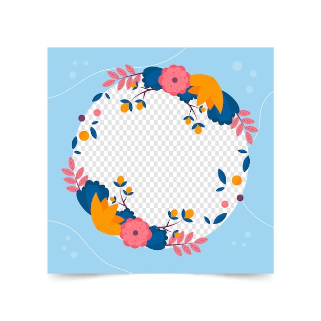 Free vector floral facebook avatar frame