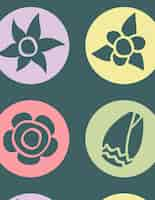 Free vector floral flat icons