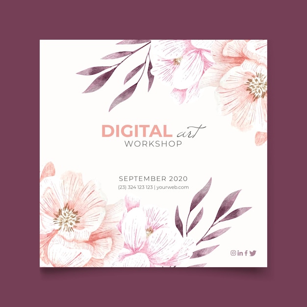 Floral flyer template