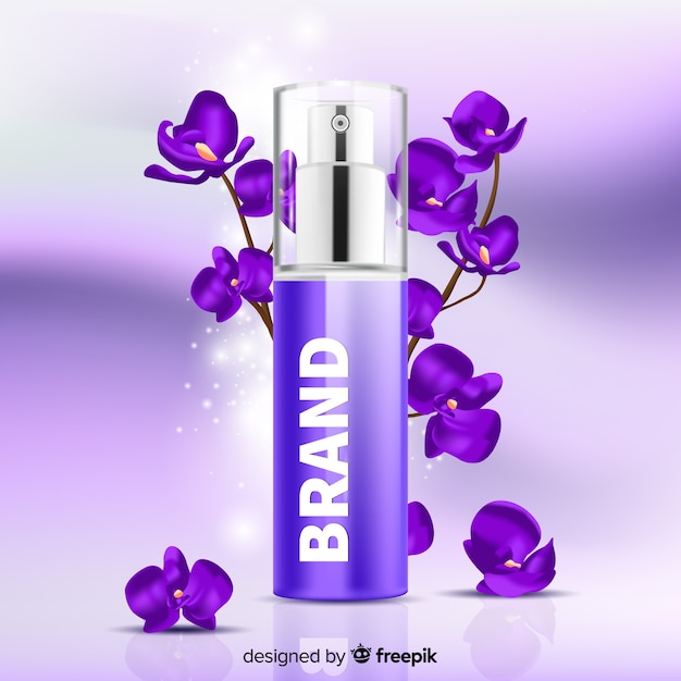 Free vector floral fragance on blurred background