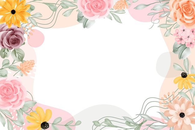 Floral frame background abstract with white space