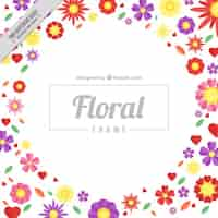 Vettore gratuito floral cornice di sfondo, colori