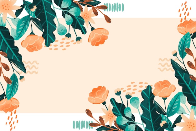 Free vector floral frame background in hand drawn style