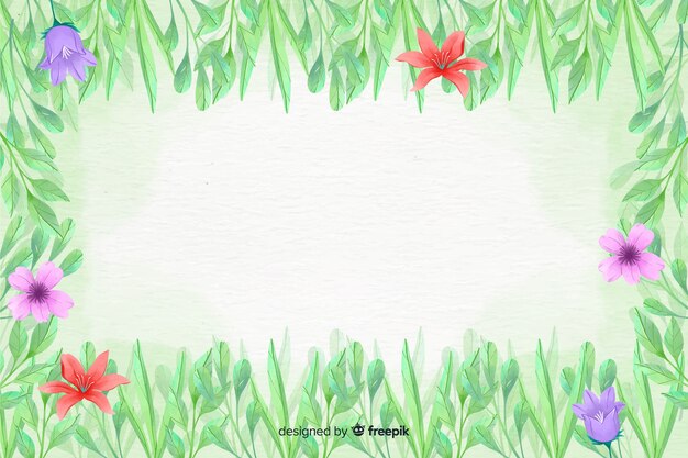 Floral frame background watercolor style