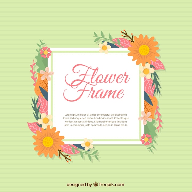 Floral frame background with daisies
