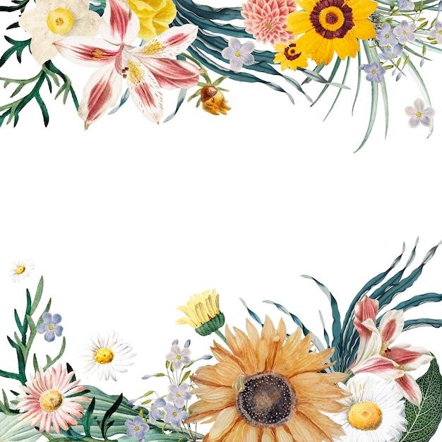 Free vector floral frame background