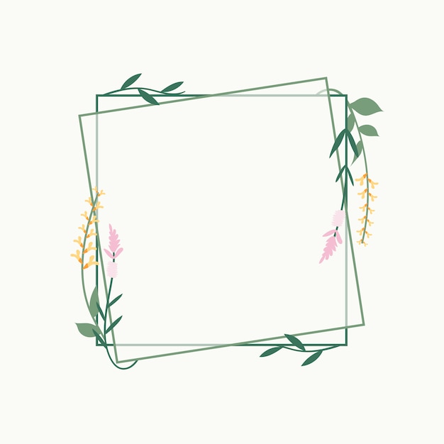 Free vector floral frame badge