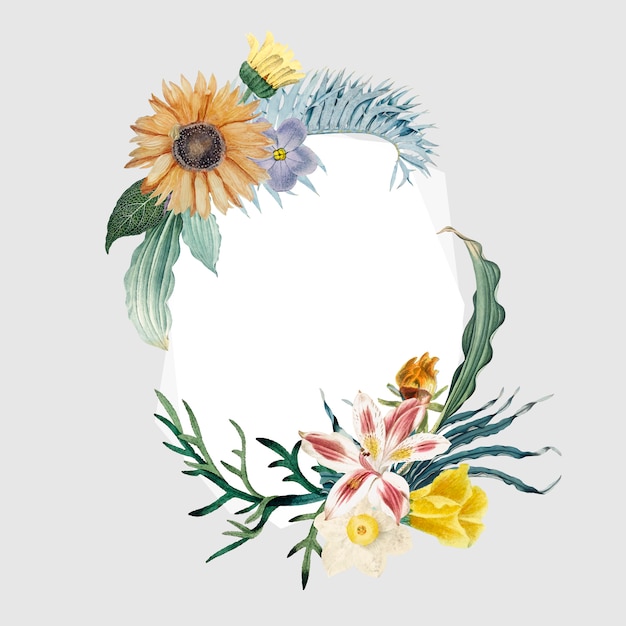 Floral frame badge