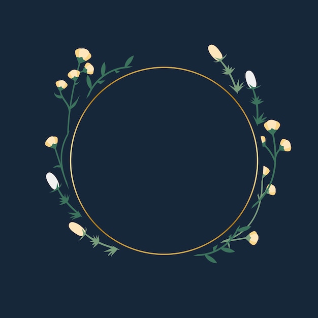 Free vector floral frame badge