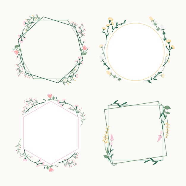 Free vector floral frame badges