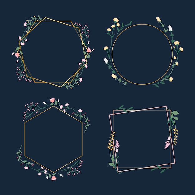 Floral frame badges