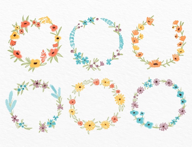 Free vector floral frame collection