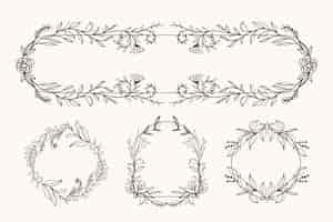 Free vector floral frame collection