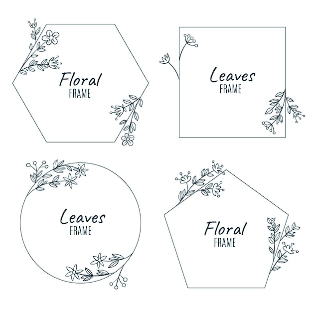 Free vector floral frame collection