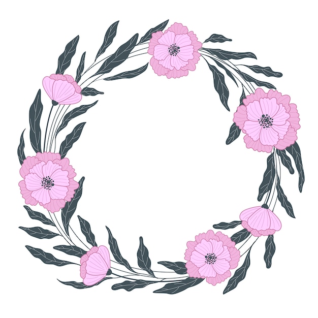 Floral frame design template