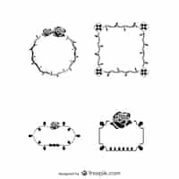 無料ベクター 花のフレーム設計