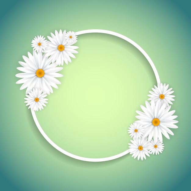 Free vector floral frame on a green background