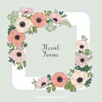 Free vector floral frame in hand drawn style