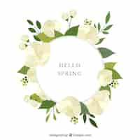 Free vector floral frame hello spring