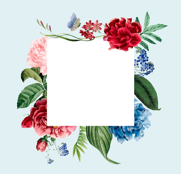 Floral frame invitation card design